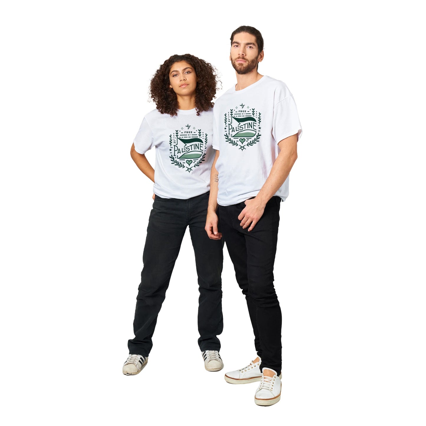 Free Palestine Flag Graphic - Heavyweight Unisex Crewneck T-shirt
